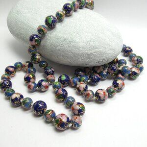 Hand Knotted Cloisonne Bead necklace